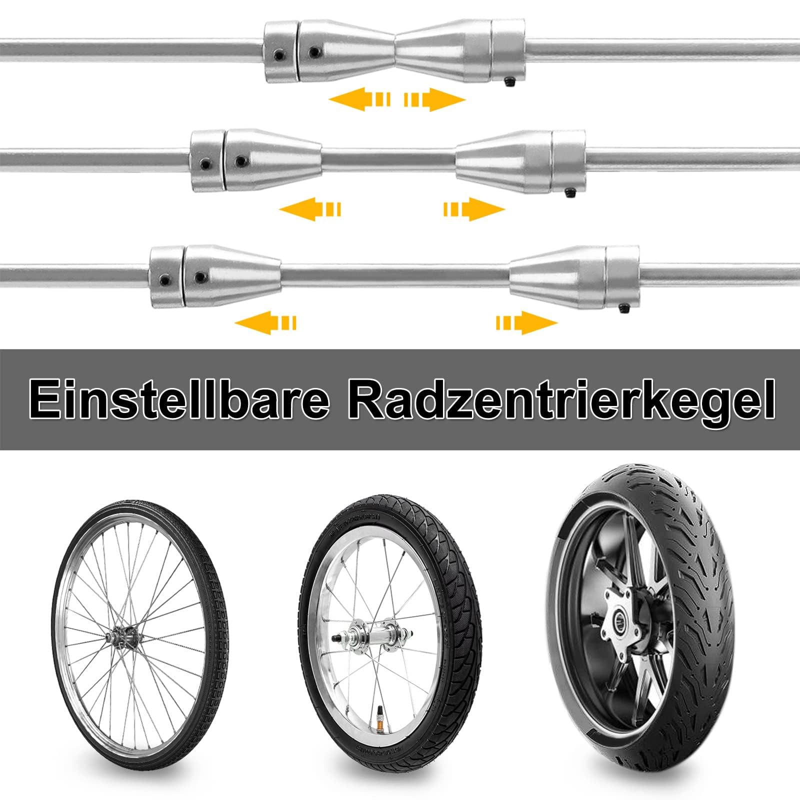 XMTTECH maszyna do wyważania motocykli, wyważarka kół z regulowanymi stożkami, 40 x 19 x 50 cm
