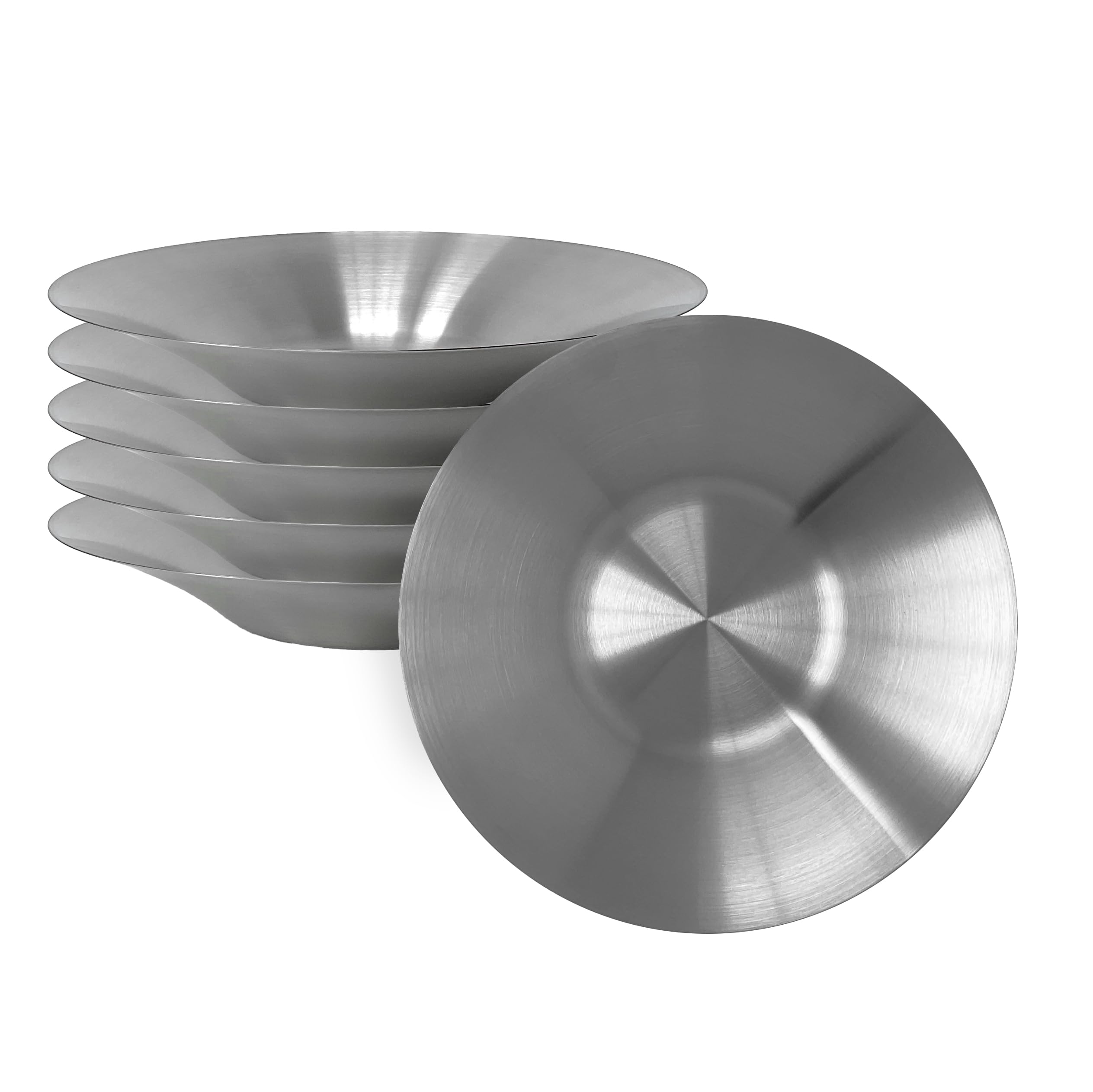 Saltlas Cuenco de acero inoxidable, cuencos de ensalada de 9.25 pulgadas de ancho, perfecto para ensalada, pasta, aperitivos, patatas fritas, frutas y postres, juego de 6