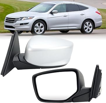 Driver Side Mirror Compatible with 2008 2009 2010 2011 2012 Honda Accord Rear View Mirrors with Power Glass Manual Folding Non-Heated Alabaster Silver Metallic 3 Pins Left
