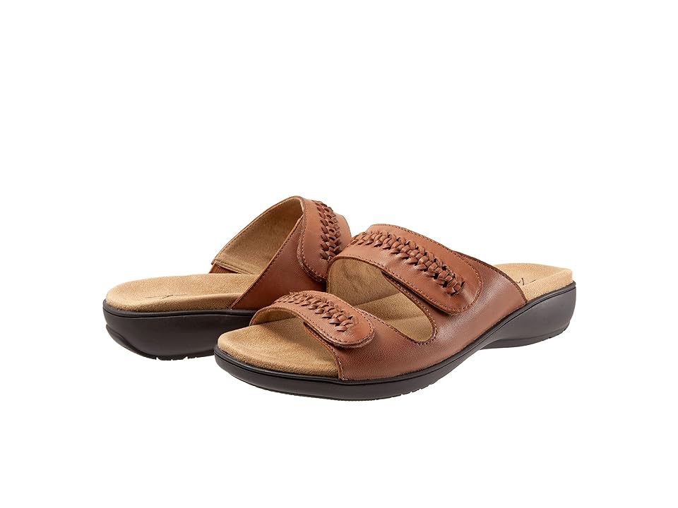 Trotters Ruthie Woven (Luggage) Women's Shoes INTERNATIONAL SHIPPING