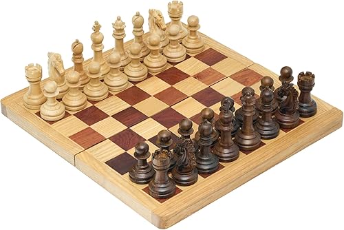 Miniatura 8 de Handicraftviet - Piezas de ajedrez de madera altas con peso con Rey de 3.78'', hechas a mano, hermosas piezas de ajedrez de madera de escultura