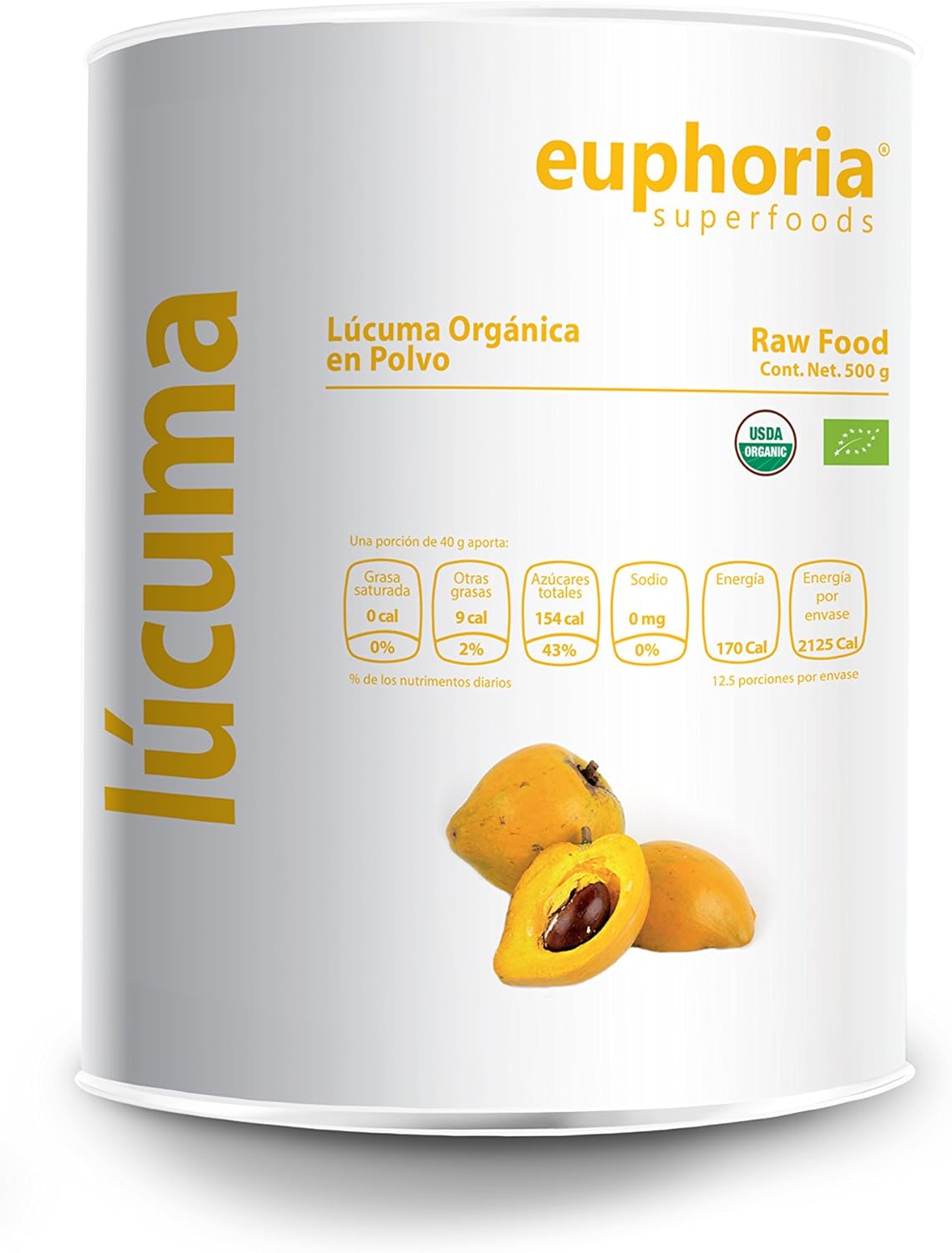 Euphoria Superfoods Lúcuma Orgánica en Polvo 500 g