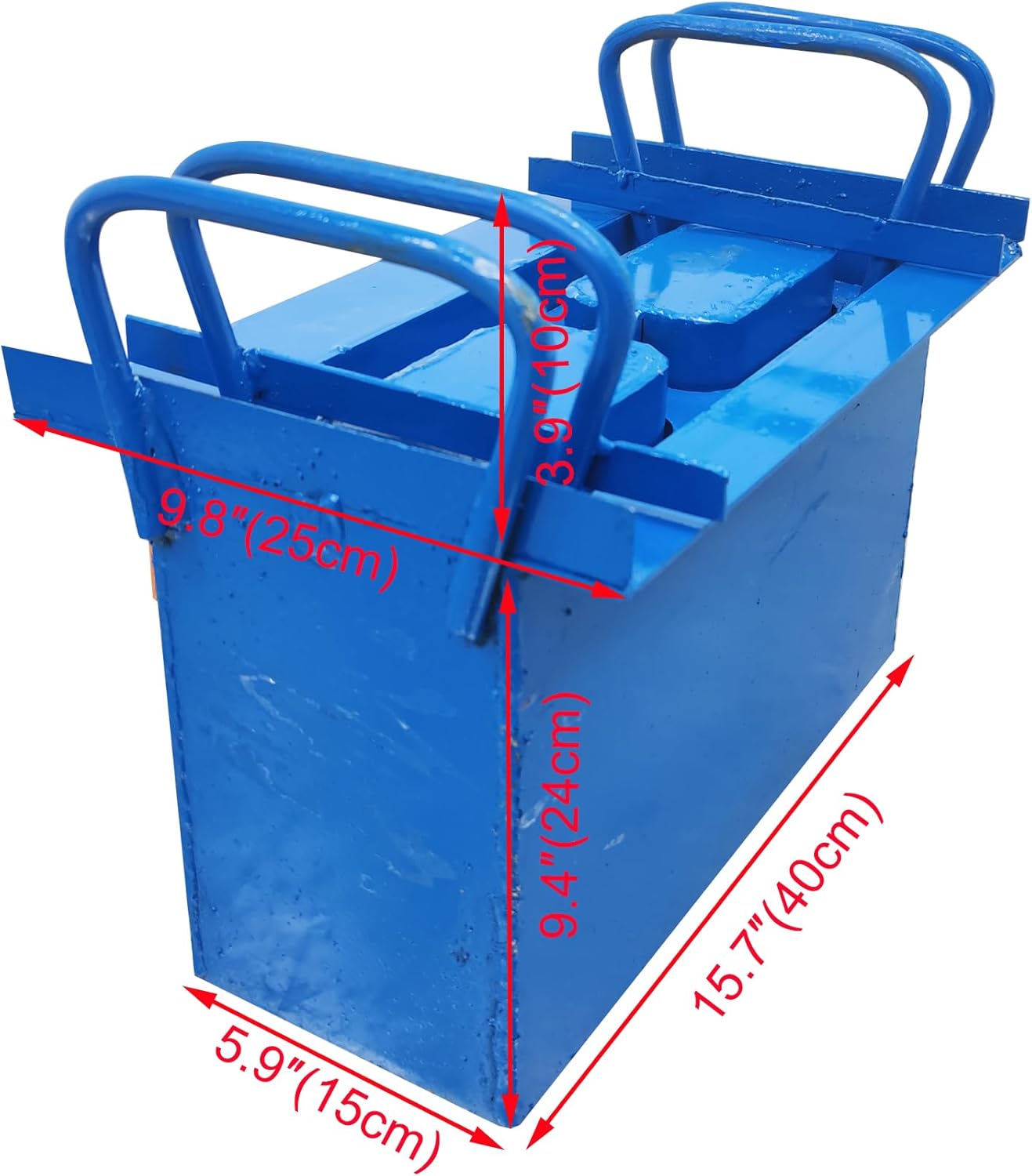 INTBUYING Concrete Brick Making Machine, Manual Hollow Soil Block Brick Forming Machine 110V, H2 Square Brick Size 15.7x5.9x7.8inch（400x150x200mm）