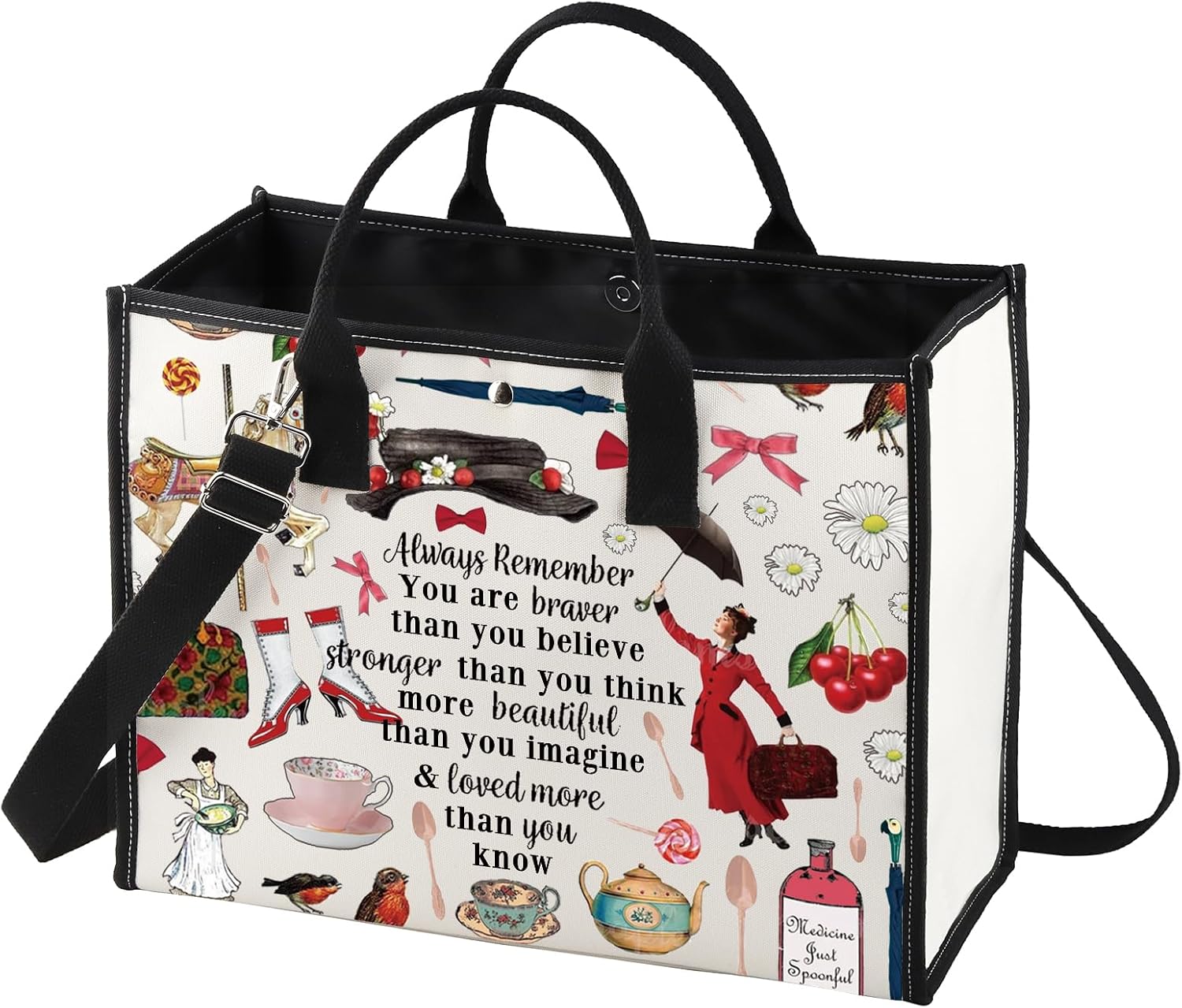 LEVLO Mary Movie Cosmetic Make up Bag Mary Fans Gift You Are Braver Stronger Smarter Than You Think Makeup Zipper Pouch Bag For Women Girls (Mary LT)