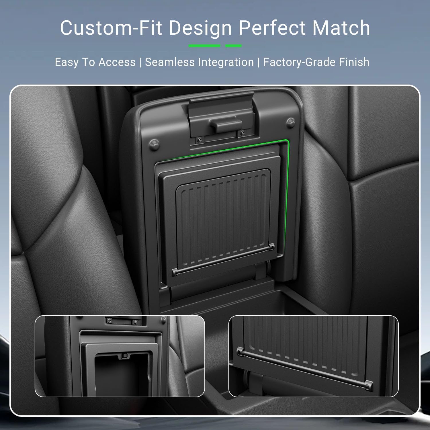 xipoqix One-Touch Hidden Storage Box Compatible with 2025 2026 Toyota 4Runner Center Console Organizer ABS Armrest Hidden Storage Organizer Replacement for 2025 2026 Toyota 4Runner Accessories