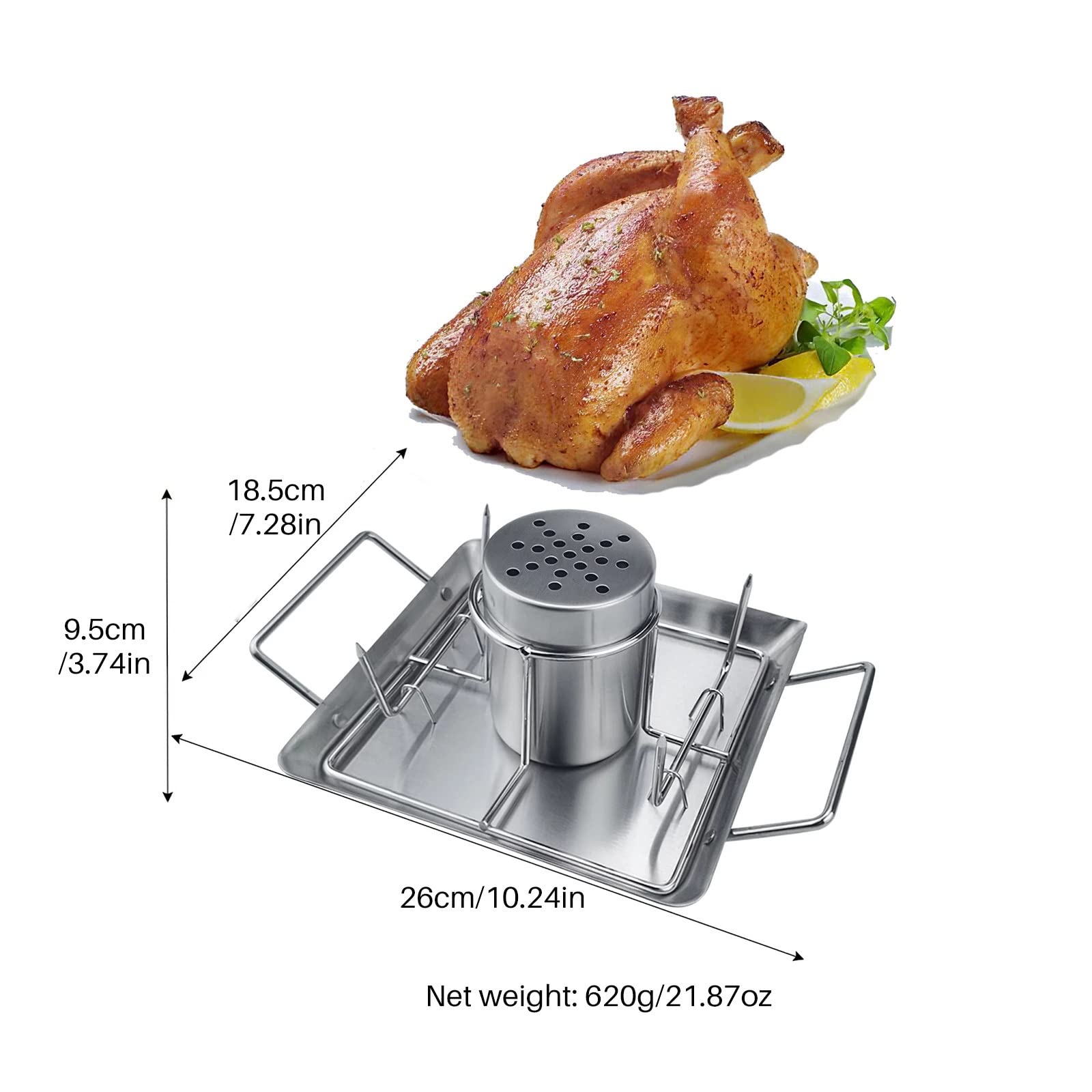 Lata de Cerveza de Acero, asador de Pollo y Pavo, Horno, asador, Parrilla para Barbacoa, Soporte, Bandeja, asador Vertical de Aves de Corral para Pavo, Fiesta