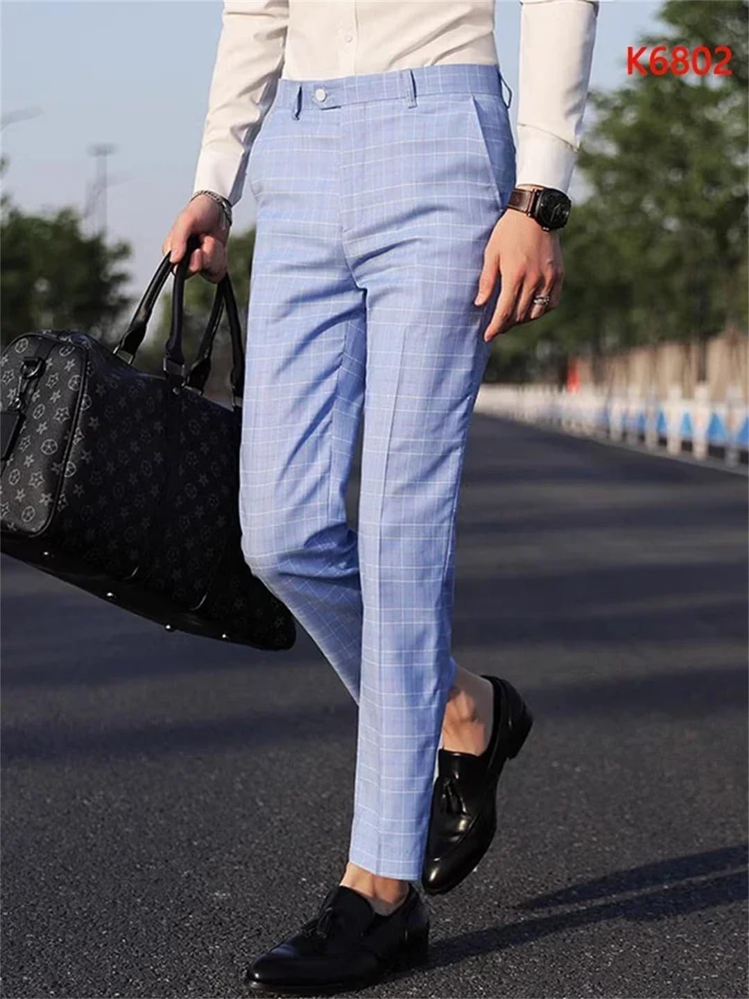 Men's Formal Business Office Suit Pants Groom Wedding Dress Trousers
