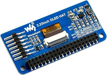 waveshare 2.23inch OLED Display HAT, 12832 Pixels SPI/I2C Interface Embed SSD1305 Driver for Raspberry Pi 4B/3B+/3B/2B/Zero/Zero W/Zero WH and Jetson Nano