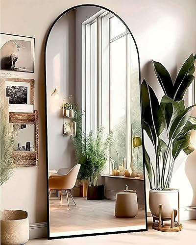 KOMCOTE Espejo de arco de longitud completa, espejo de longitud completa, espejo de piso arqueado, espejo de pared de longitud completa, espejo de