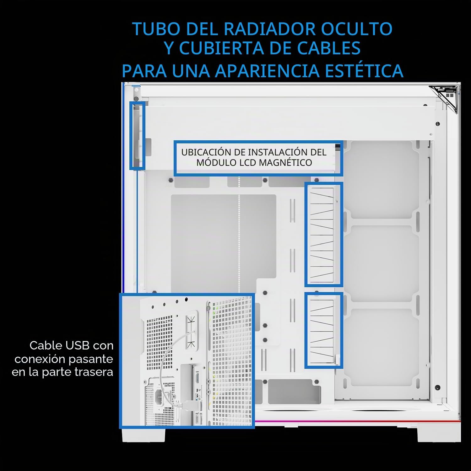 Thermalright TR A70 ARGB Blanco Caja de PC Modular Alto Flujo de Aire para un Rendimiento de refrigeración Superior Carcasa Robusta para Mayor versatilidad de Juego/renderizado Diseño de Tira de 7