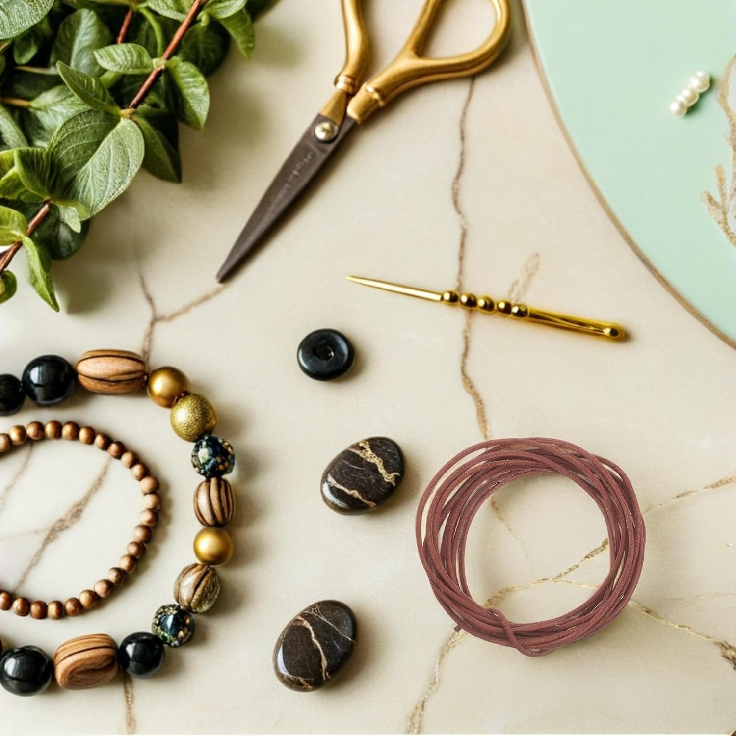 MAGICLULU 5pcs Brown Pu Cord Jewelry Stringing Supplies for Jewelry Making, 2 Meter Faux Leather Necklace String with 1.5mm Diameter, Multipurpose Strong Retro Style Cord for DIY Craft