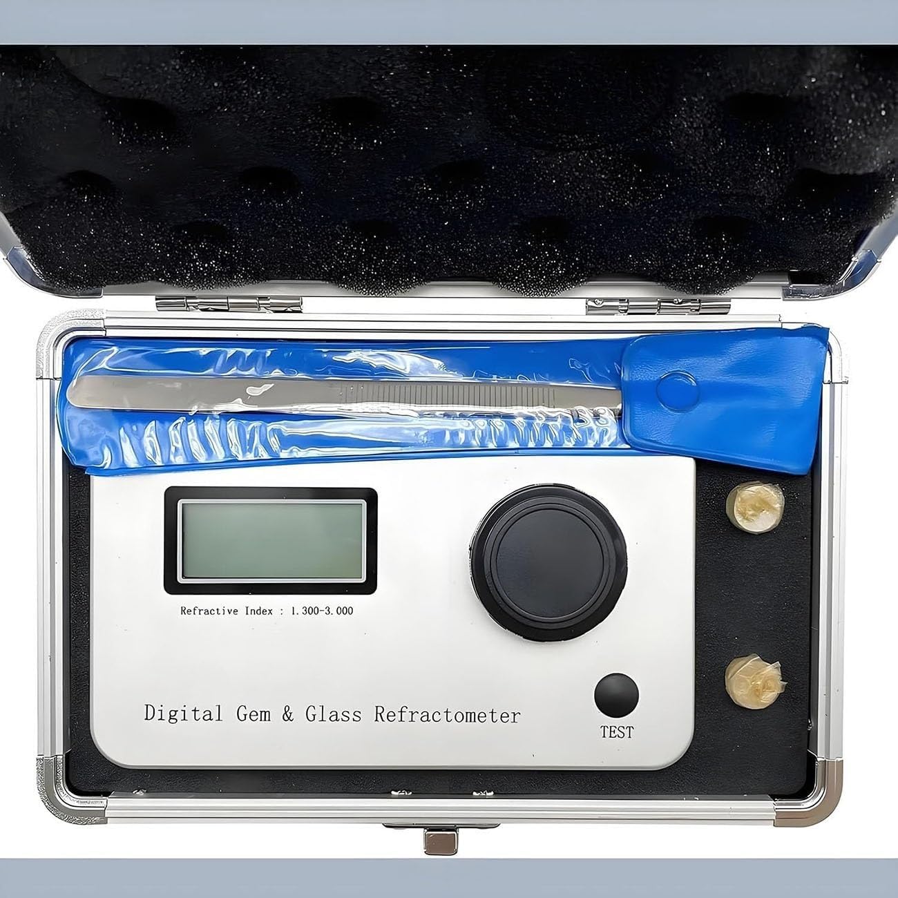 Professional Diamond Tester for Jewelry, Refractometer for Gemstones, Lab Refractometers Refractive Index 1.300-3.000, Gem Tester with LCD Screens, Jewelry Tester Identification Tools