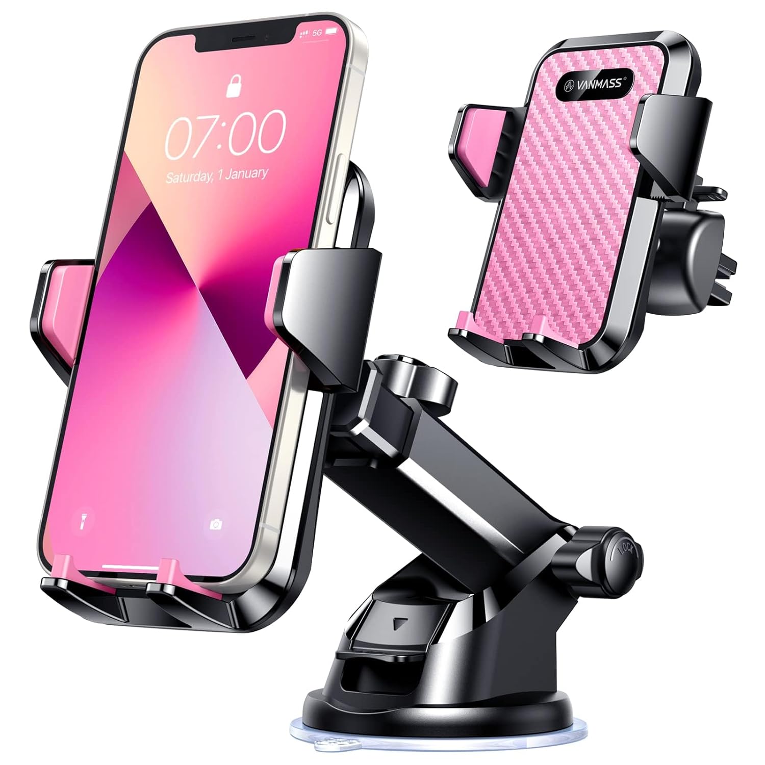VANMASS 85 LBS Strongest Suction Military-Grade Ultimate Car Phone Mount Patent Safety Certs Cell Phone Holder Truck for