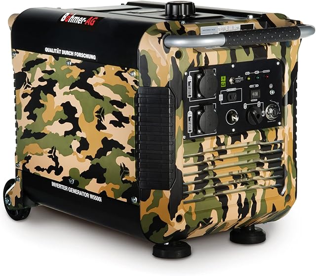 Böhmer-AG W5500i Petrol Inverter Generator 3000w Pure Sine Wave Instant Power 4-Stroke Engine Silent Noise Quiet Portable 240V DC with UK Plug Sockets