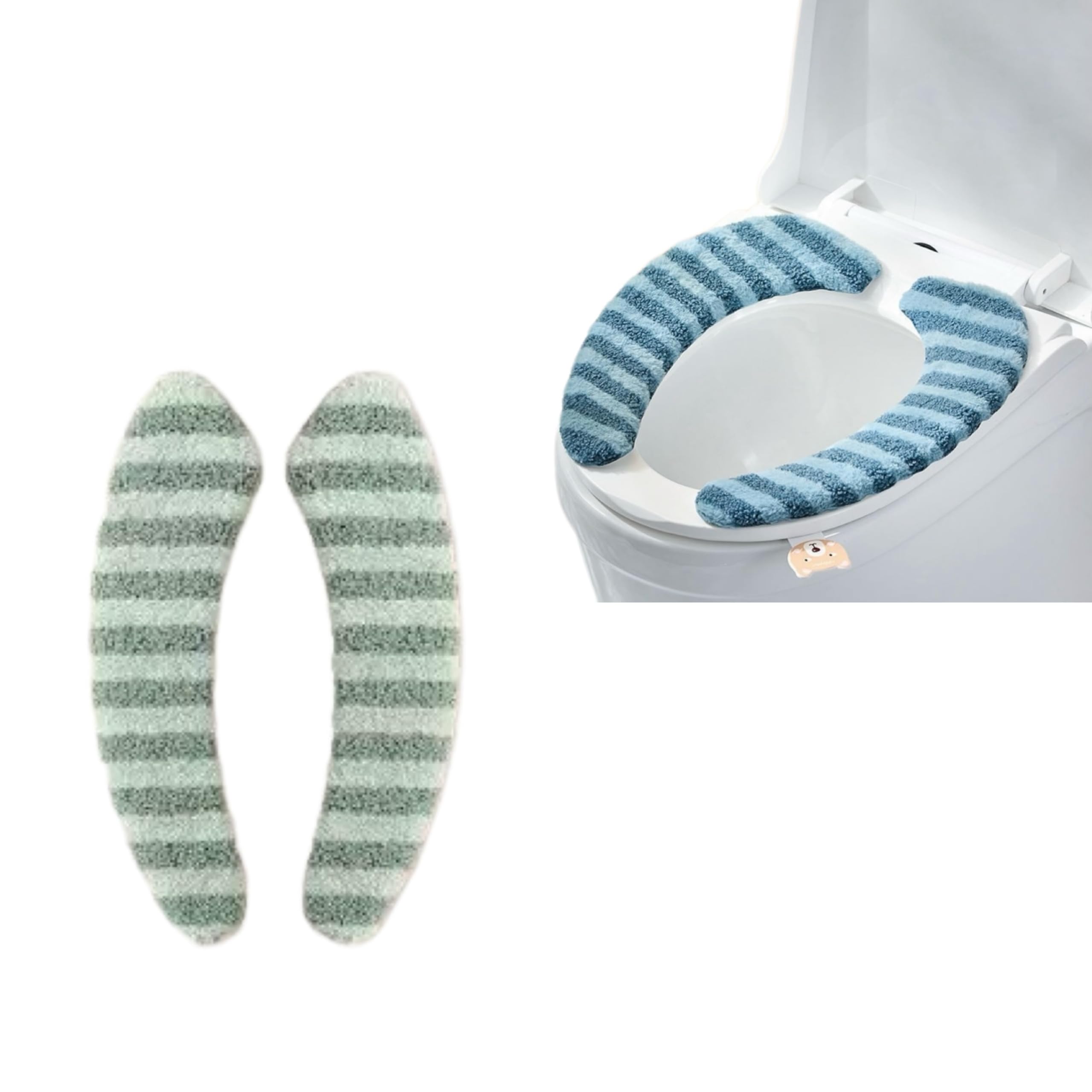 Bathroom Warmer Toilet Seat Cover Pads Soft and Portable Toilet Seat Cushion Pad Washable and Reusable Toilet Seat Pad (2pcs)
