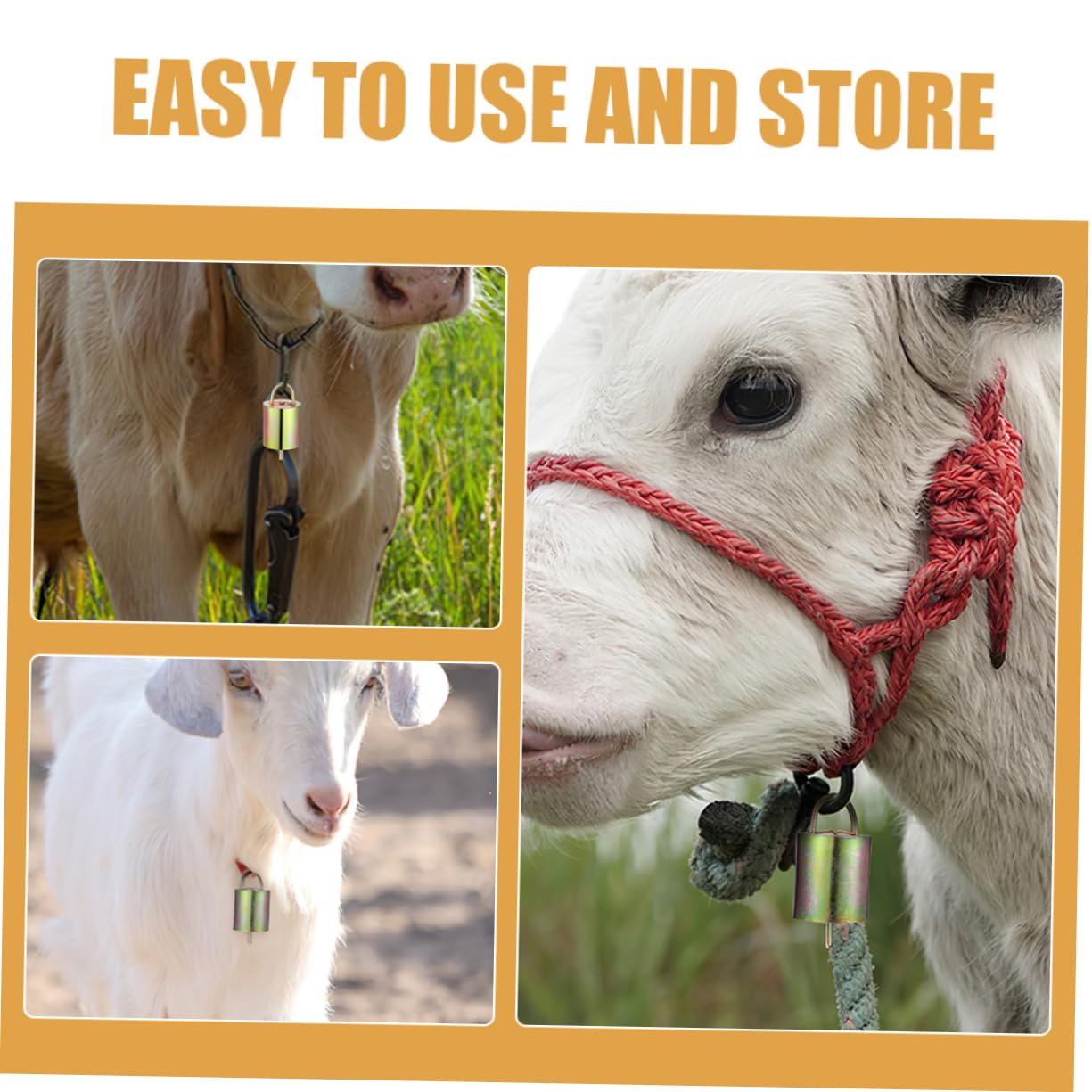 BCOATH 6pcs German Cow Bells Large Metal Farm Animal Bells Loud for Cattle Sheep Horse Pet-Lost Prevention Vintage Design