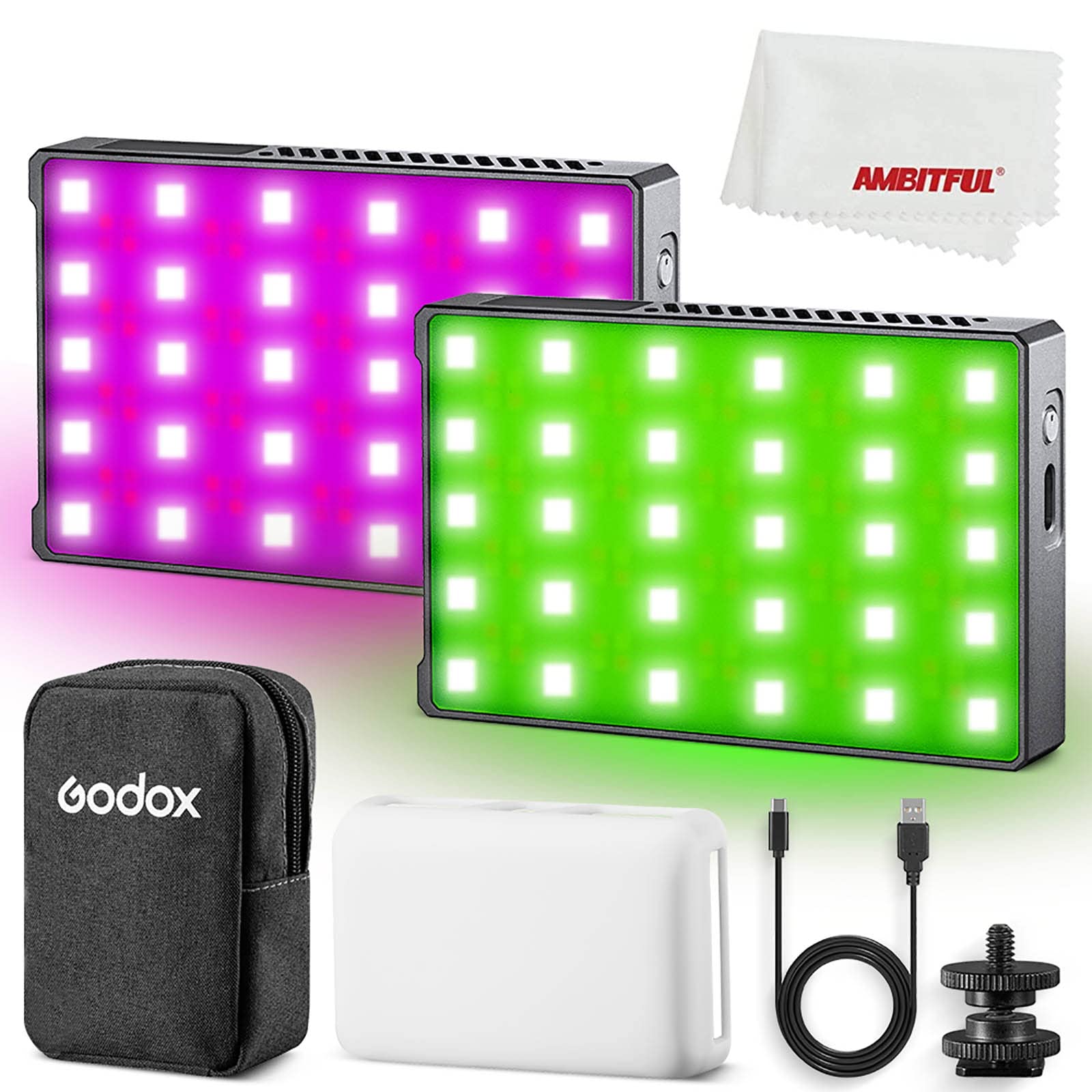 Godox C5R Knowled RGB Creative Light 5W 2500-8500K Portable Mini Pocket RGB Video Lighting for DSLR Camera Light Vlogging Live