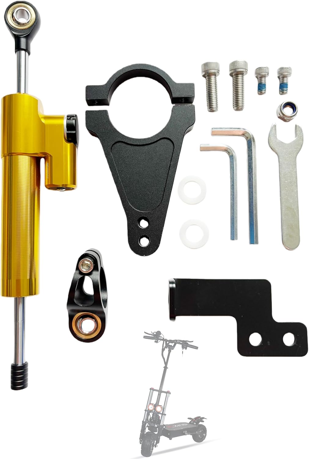 Electric Scooter Steering Damper, high-Speed Dual-Drive Electric Scooter Auxiliary Steering Bracket, Suitable for V7/Teewing X5/BOYUEDA/Yume/TIFGALOP Scooter Front Assist kit