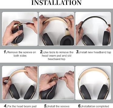 Studio Pro Top Headband Head Band Replacement Parts Accessories Repair Kit Compatible with Beats Studio Pro 2023 (Model A2924) and Studio 3 (Model A1914) Headphones (Black)