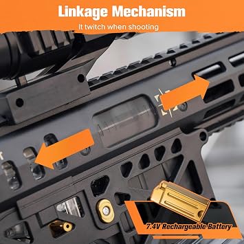 Larmside Automatic Blasters, 170 FPS & 70 Ft Range, Large Size, Big Shooting Activity, Electric Blaster, Outdoor Activity, Ages 18+ (BLCM)