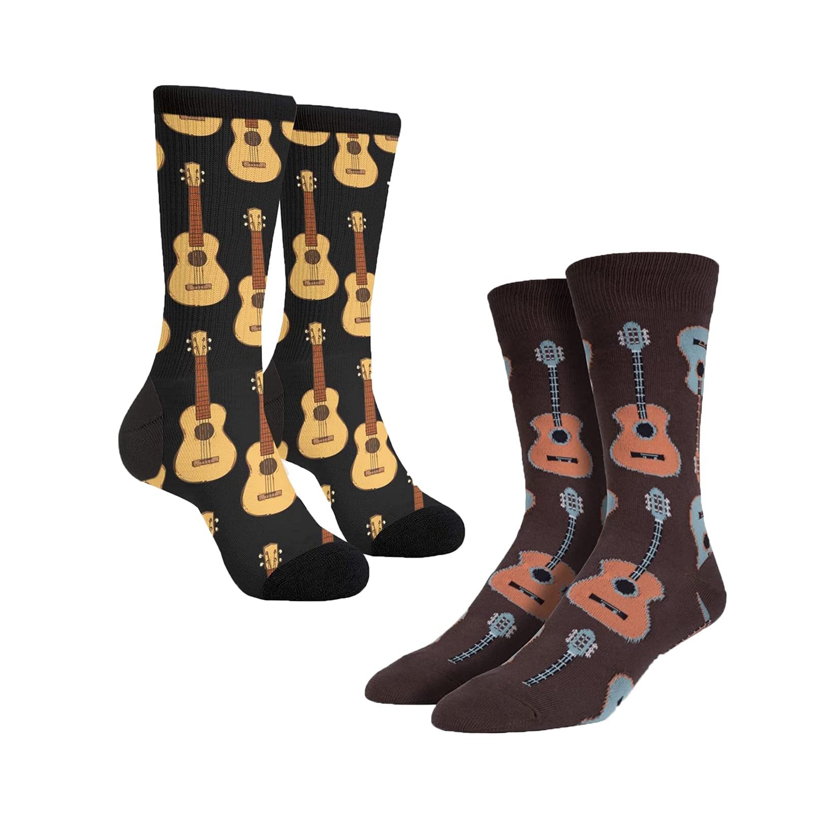 ENSTAB 2 Pair Guitar Socks Gifts Music Lovers Music Gifts Unisex Size 7-12 (Guitar)