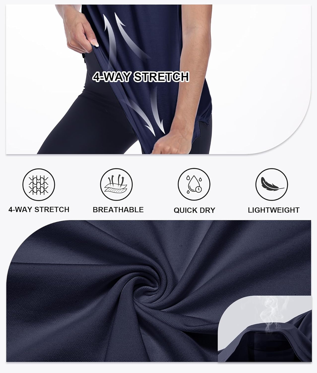 Little Beauty Womens Golf Shirt Short Sleeve Collared Polo Shirts for Women Zip Up Dry Fit Workout Tops - Image 4