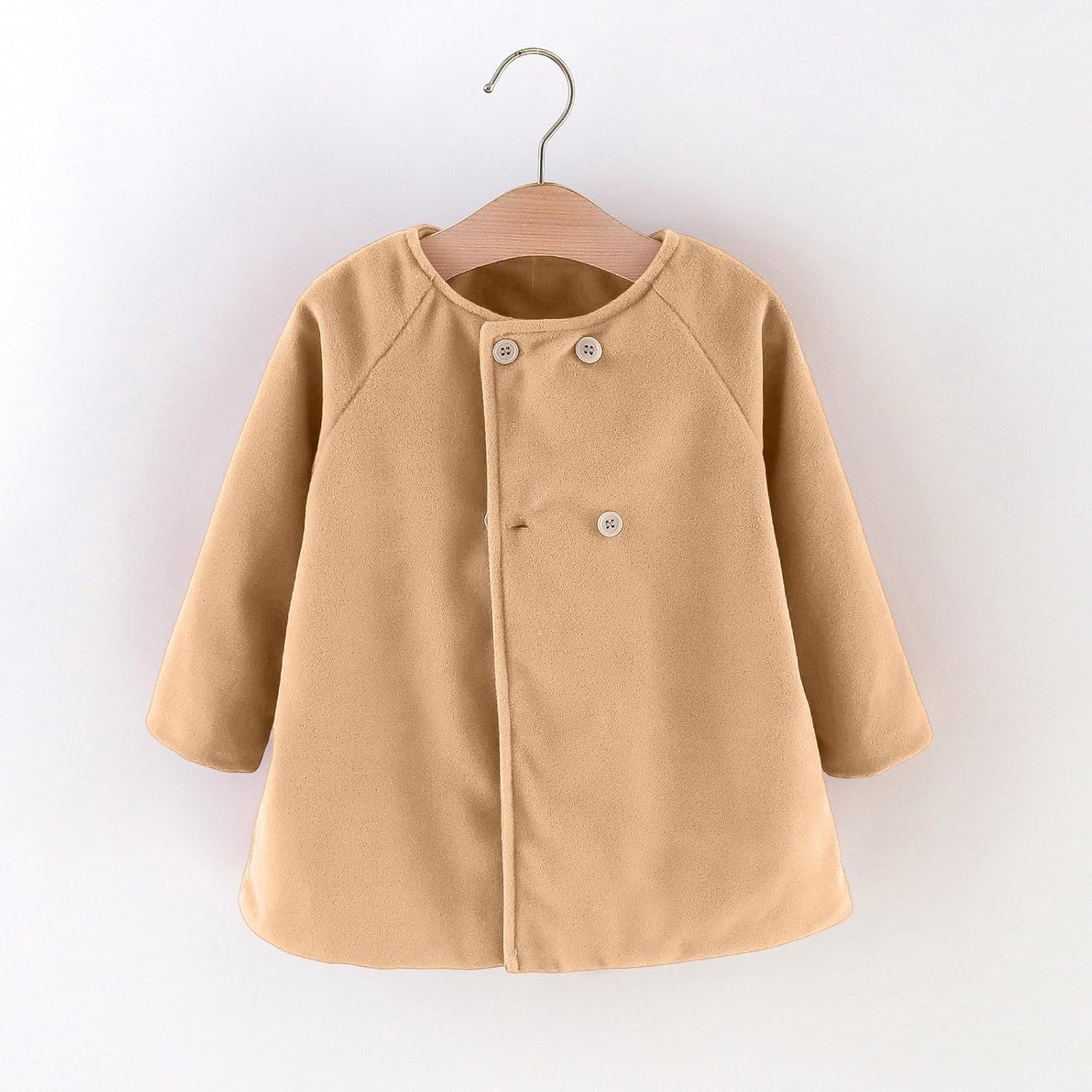 Girls Double Breasted Peacoat Long Sleeve Winter Coat