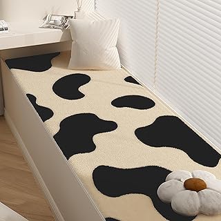 GNYVZXPLQ Bay Window Floor Mat Runner Rug, Alfombra con Estampado de Vaca, Funda de cojín for Ventana salediza, Multicolor, 27,6-31,5 x 63-78,8 Pulgadas(Black,27.6" x 70.9")