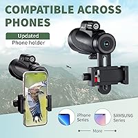 Vista 5 de Gosky Titan - Telescopio monocular 12X50 con soporte para smartphone - Alcance impermeable, antiniebla, resistente a golpes, prisma BAK-4 FMC