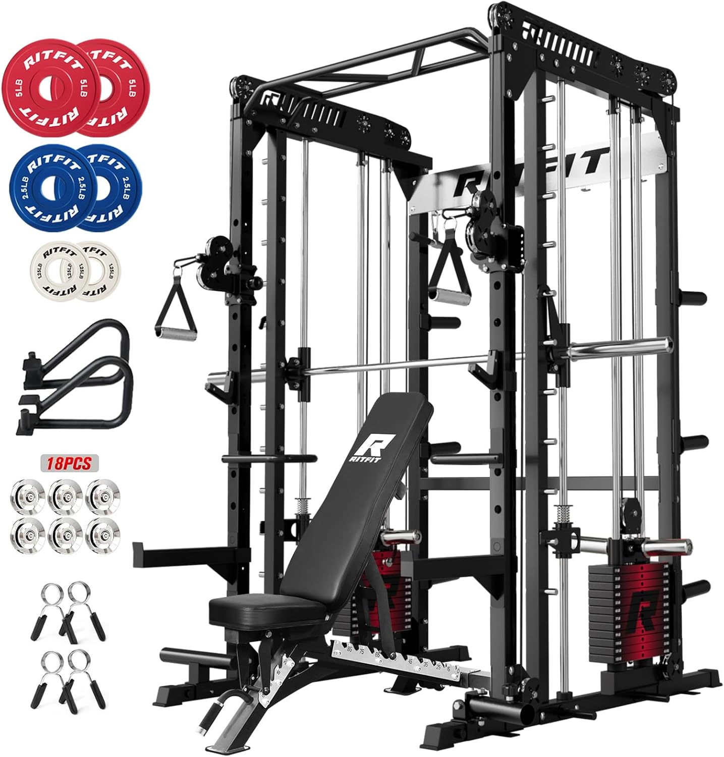 RitFit M1 Pro Smith Machine Package, All-in-One Power...