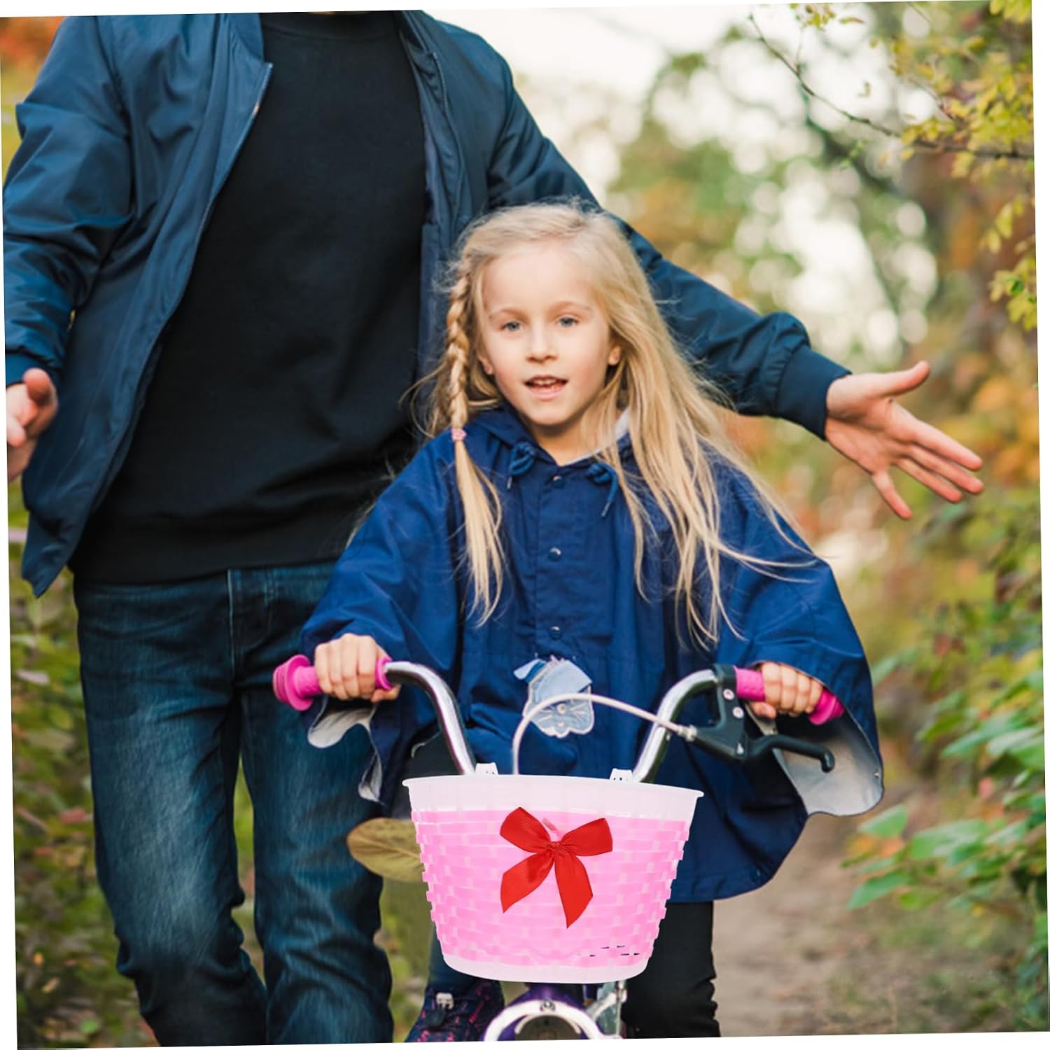 INOOMP Girl Scooter Kid Basket Scooter for Children Basket Handmade Hand-Made Stroller Bike Bicycle Trumpet Child Black Woven Storage