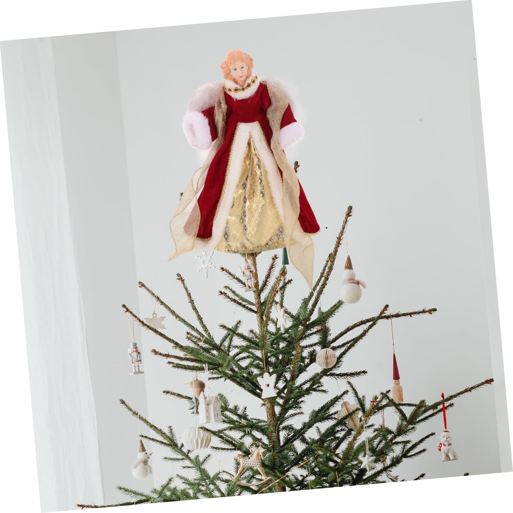 Homoyoyo Engel Weihnachtsbaumspitze für Dekoration Figuren mit Flügeln für Festliche Atmosphäre