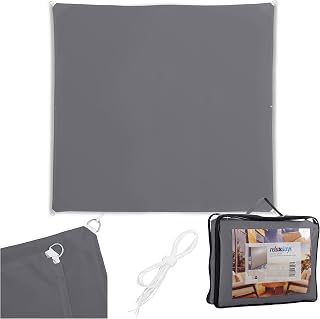 Relaxdays Sonnensegel, 3,5x3,5 m, Polyester, wasserdicht, dunkelgrau