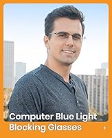 Vista 2 de Cyxus Gafas de bloqueo de luz azul de titanio para hombres y mujeres, anteojos para computadora, anteojos para pantalla y video, antifatiga ocular