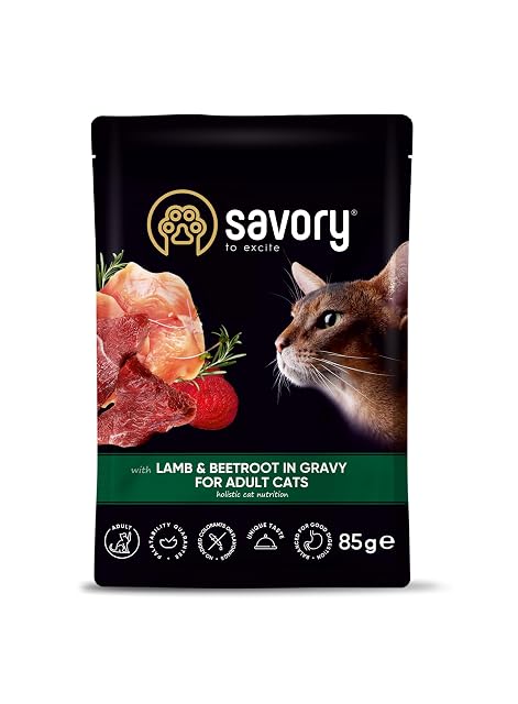 Foto 2 de 5 de Savory - Comida húmeda para Gatos - Comida húmeda para Gatos - para Gato Adulto - Cordero y Remolacha