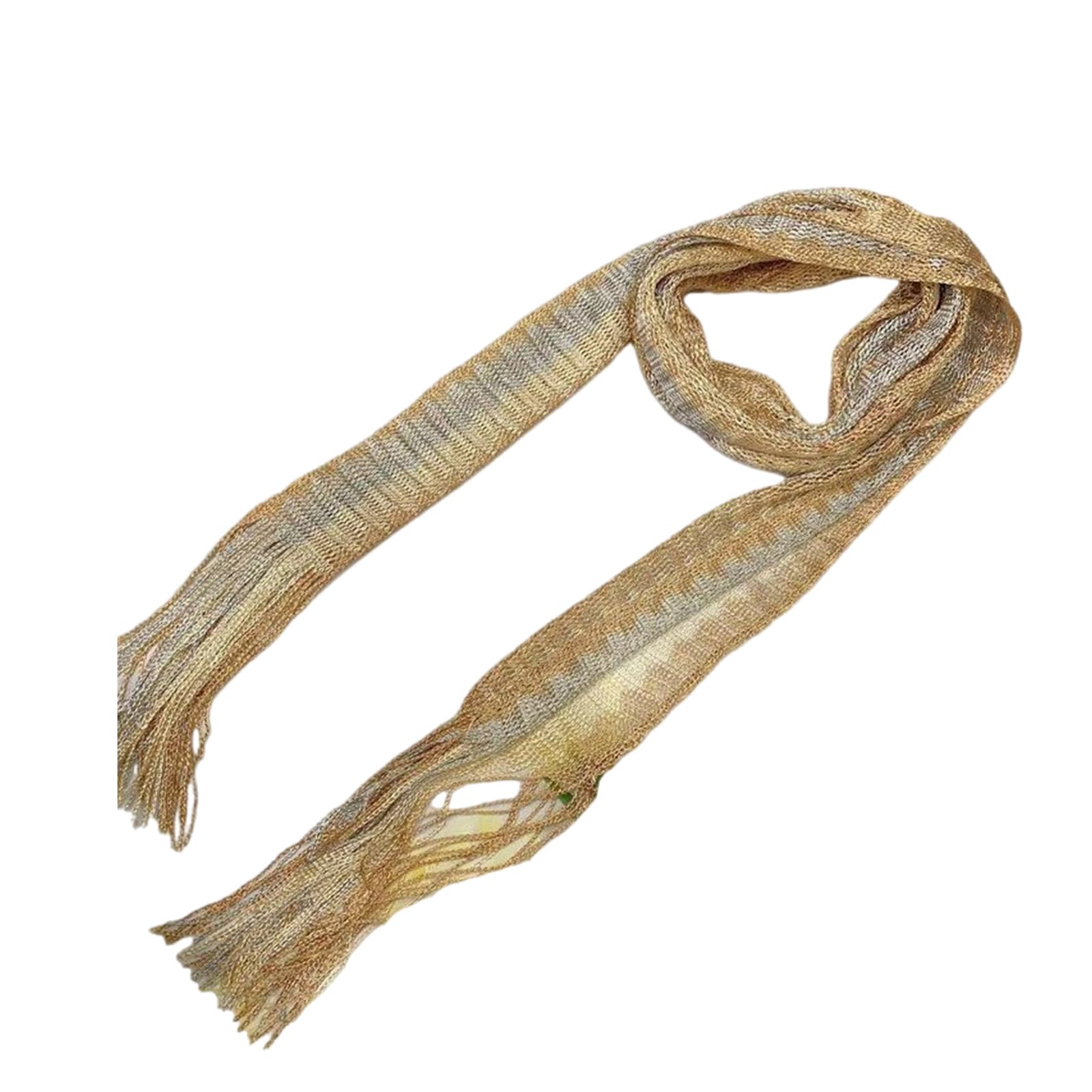 Thoanby Women's Gold Lace Scarf,Lace Neck Scarf With Tassels For And Teens Fashion Neck Accessories For Various Occasion Outfit