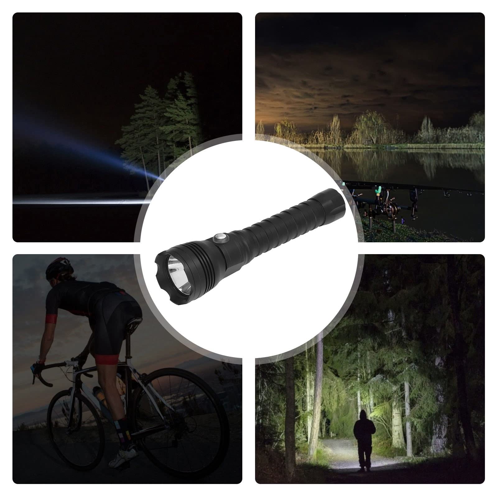 Torcia subacquea 10000 lumen XHP70 LED 4 modalità Lampada Immersione Ricaricabile IPX8 Lampada Subacquea Impermeabile 328 Piedi Lampada Subacquea Professionale