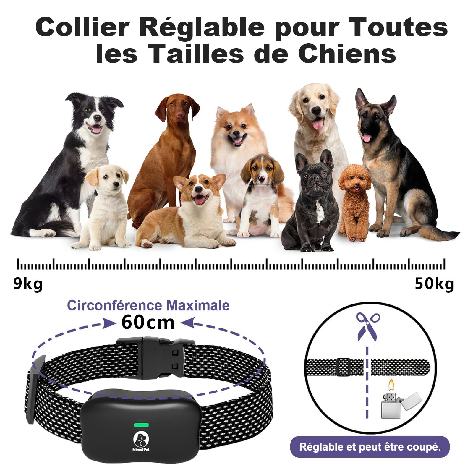 Clôture Électronique pour Chien,8M à 1050M Ajustable Clôture avec Télécommande de Dressage,Résistant à L’Eau Collier de Dressage pour Chien de Moyennes et Grande