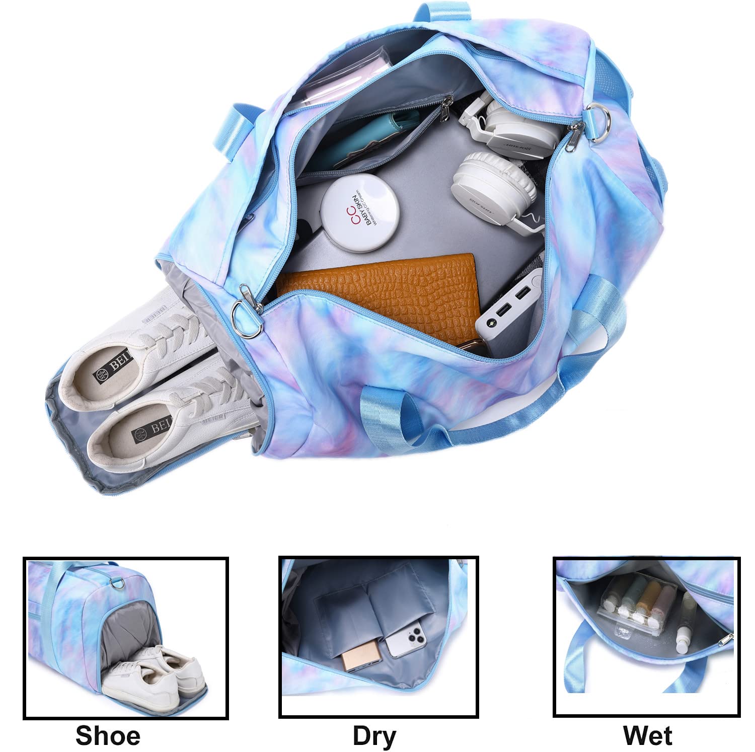 Sports Backpack Kids Travel Bag Girls Small Sports Bag with Shoe Compartment Swimming Bag Classic Sports Bags - Image 4