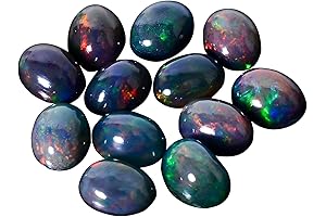 YASHEE Natural Black Opal Oval Shape-Energy Gemstone for Healing and Jewelry
