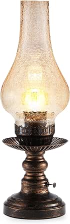 UMEXUS Vintage Rechargeable Cordless Table Lamp, Small Battery Powered Lamp