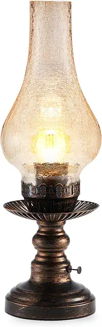 Vintage Rechargeable Cordless Table Lamp with Dimmer - Mid Century Style