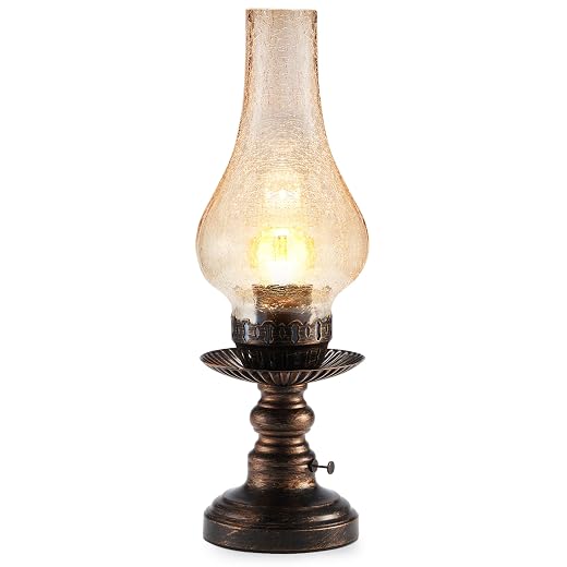 UMEXUS Vintage Rechargeable Cordless Table Lamp, Small Battery Powered Lamp