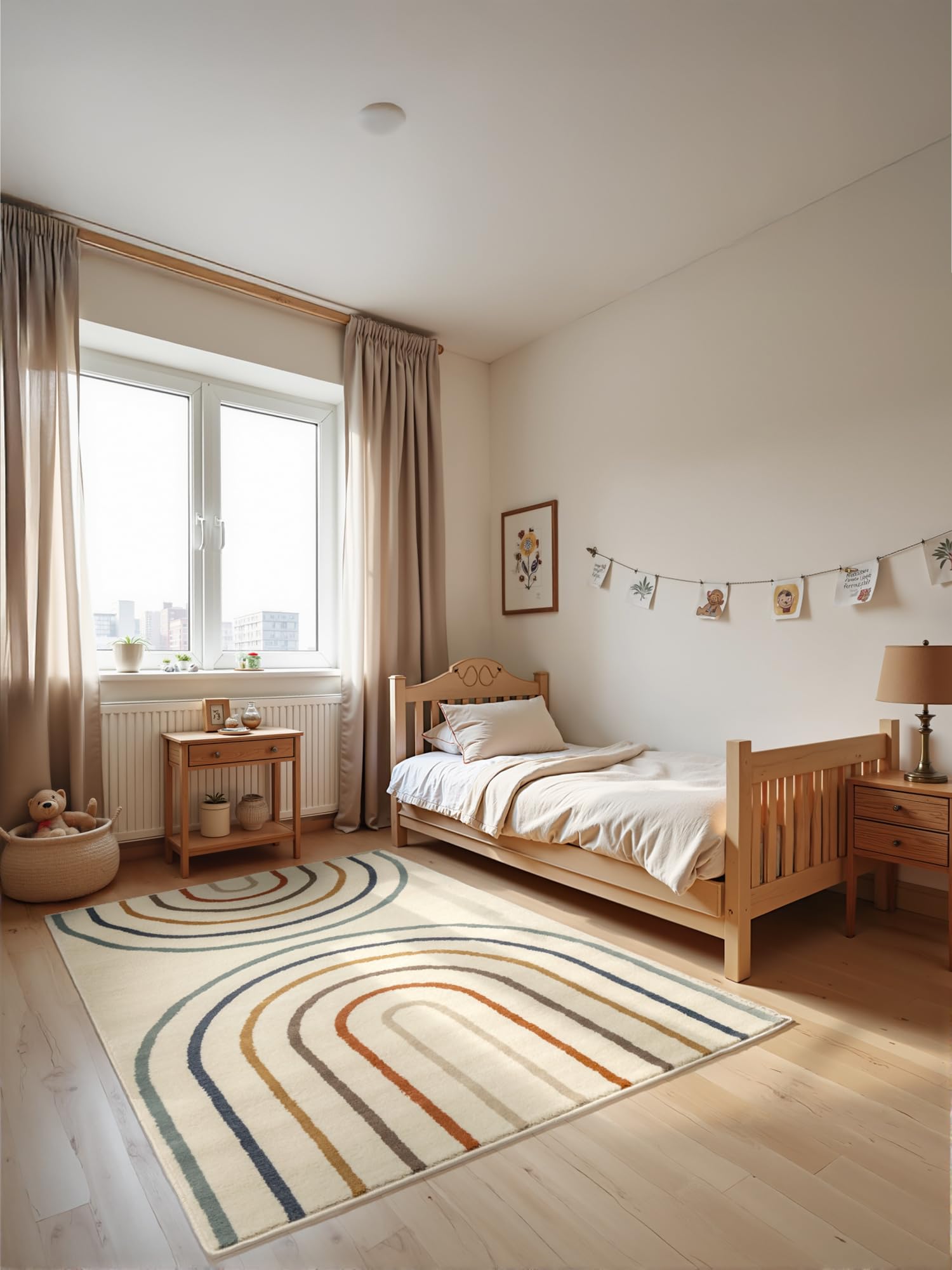 The Rugs Unisex Kids Multicolor Adventures Kids Rainbow Rug & Runner Polypropylene Short Pile Rug | Size: 120Cm X 170Cm