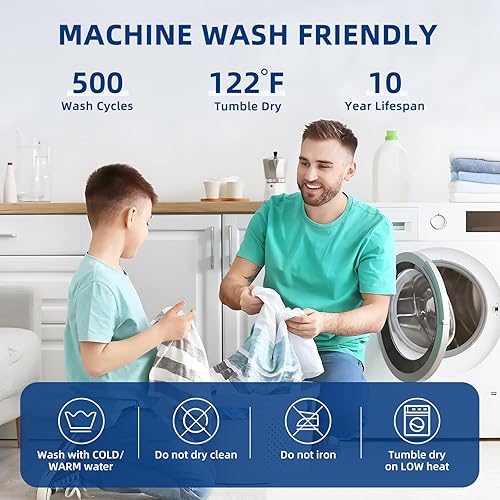 Miniatura 7 de Protector de colchón acolchado tamaño King, transpirable, impermeable, con bolsillo profundo ajustable de 8 a 21 pulgadas, funda de colchón suave