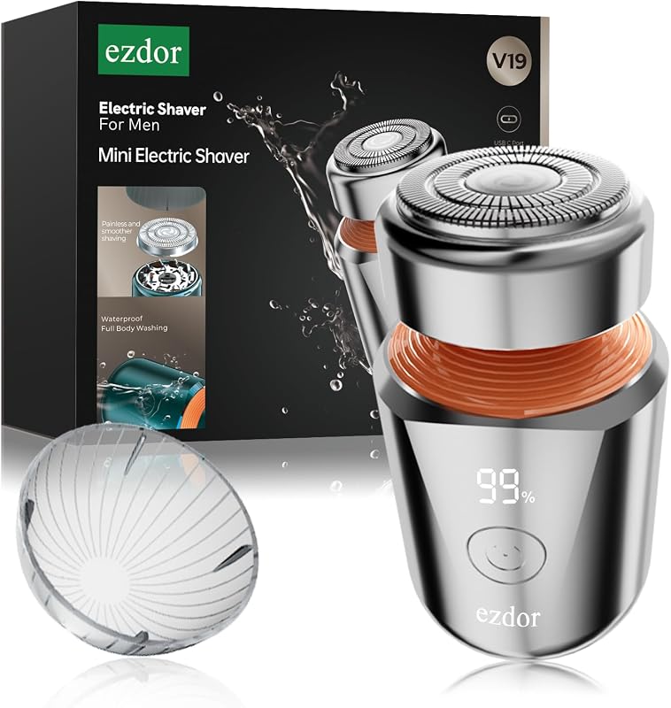 Barbeador elétrico portátil ezdor V19 recarregável via USB-C, à prova d'água