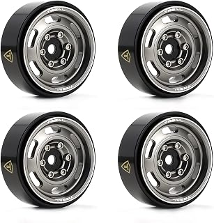 Treal SCX24 1.0'' Beadlock Wheels(4P) Vintage Wheels for 1/24 SCX24 Bronco Gladiator C10 Deadbolt -Type E (Titanium)