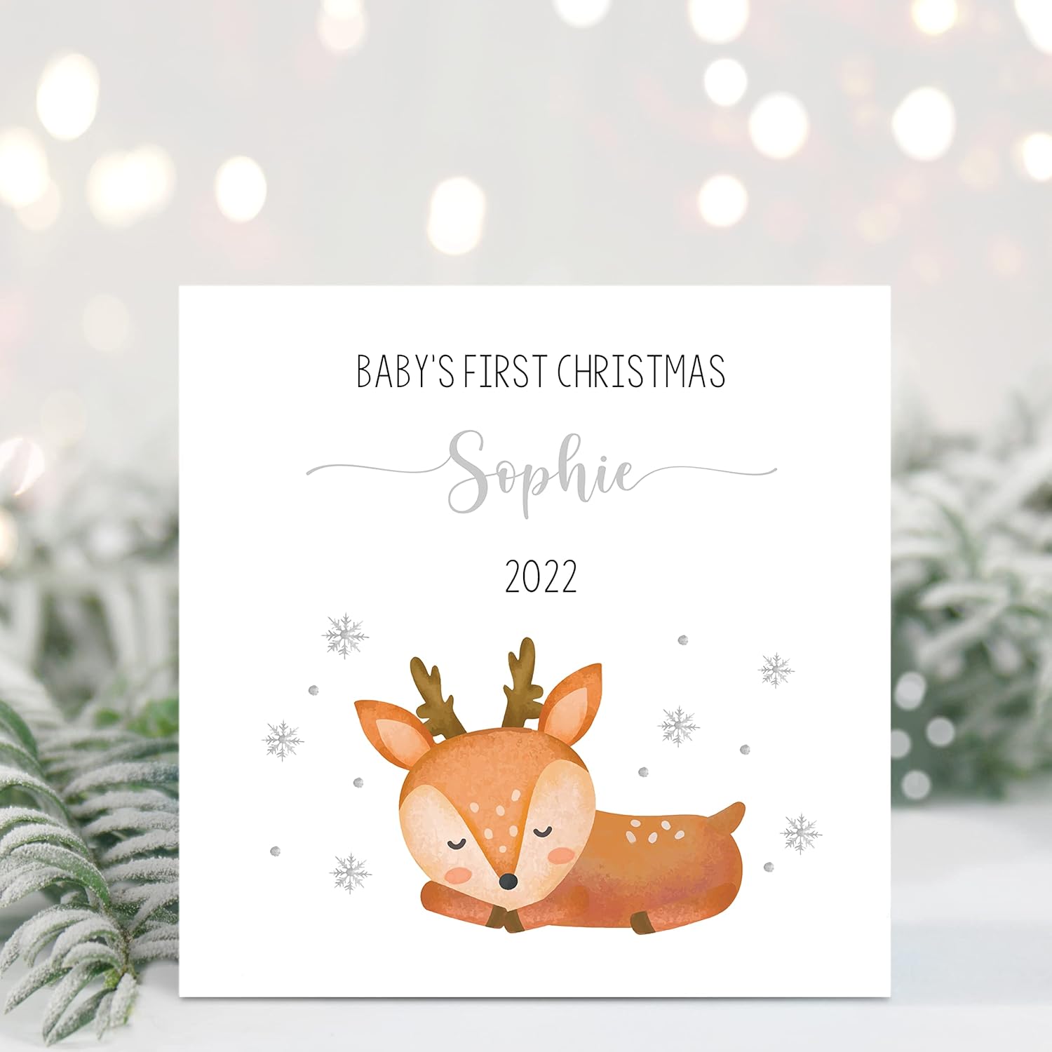 Personalised Baby's First Christmas Card Amazon.co.uk Handmade Products