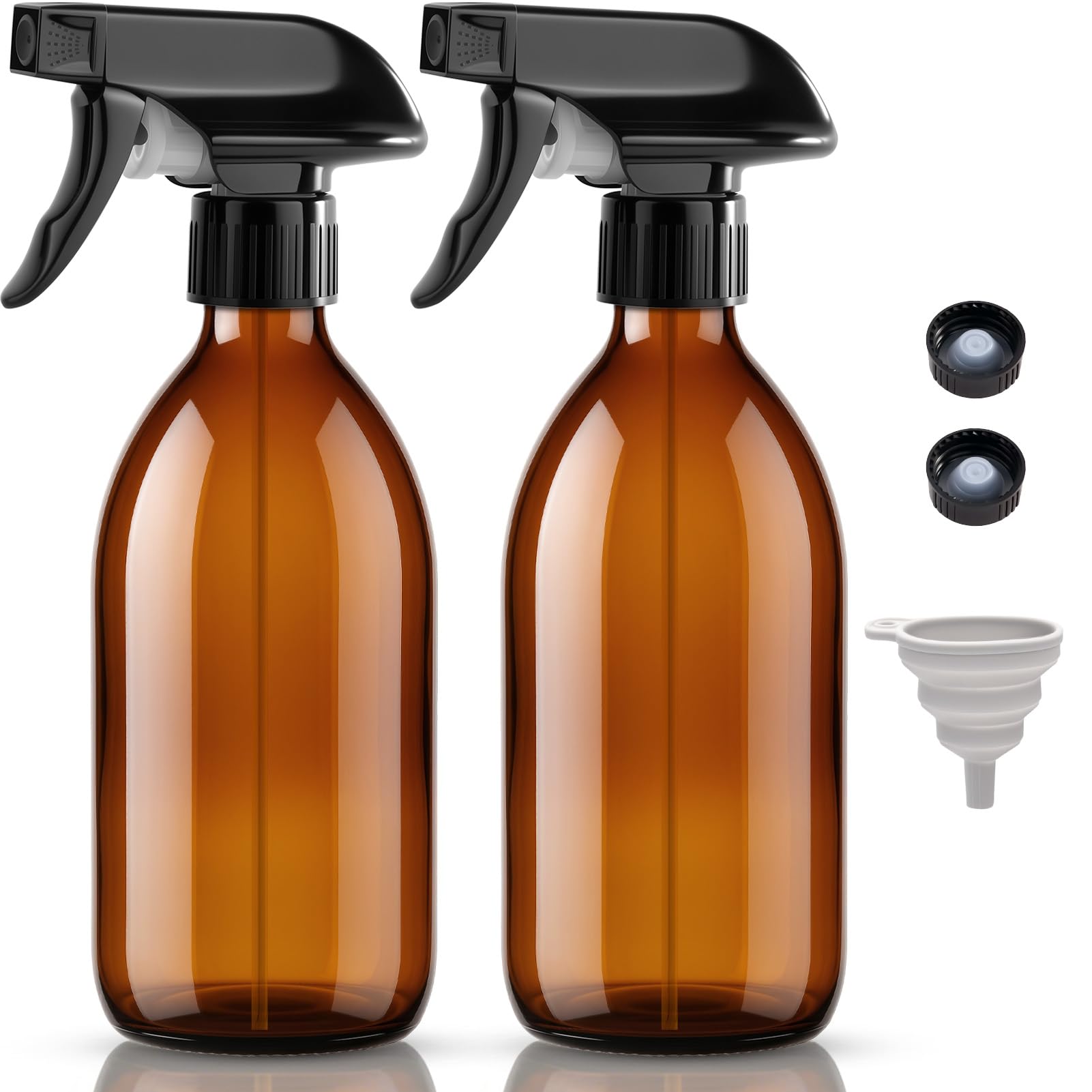 Botellas de Spray Vacías 500ml Vidrio Ámbar Pulverizador para Plantas Limpieza Peluquerías