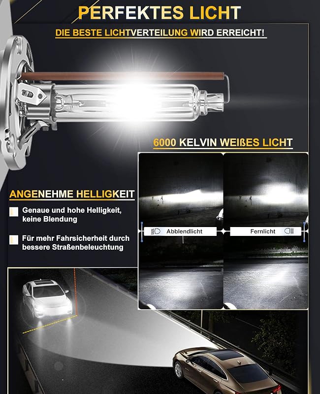 XELORD D1S D3S Xenon izzó 6000K HID fényszóró 35W 12V 2db